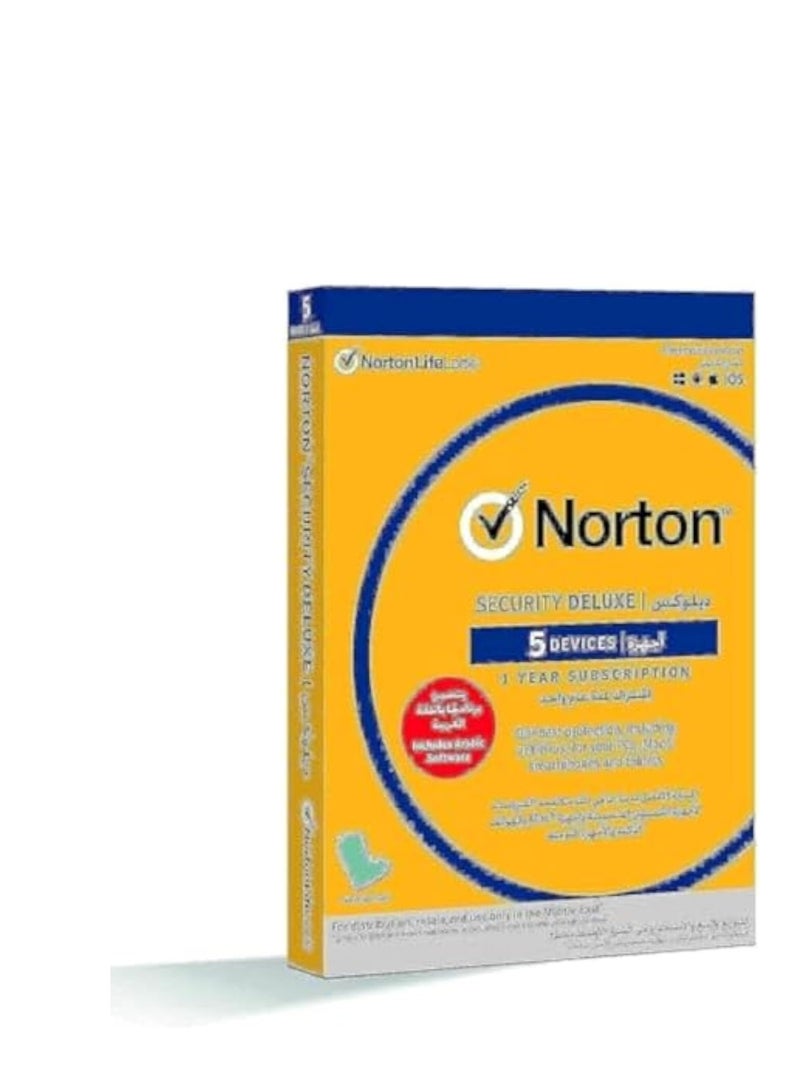Norton By Symantec Security Deluxe 3.0 Ar 1 User For 5 Devices 1 Year Antivirus - Image 1